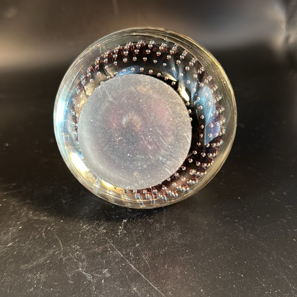 Purple Art Paperweight with Controlled Bubbles - Picture 3 of 4